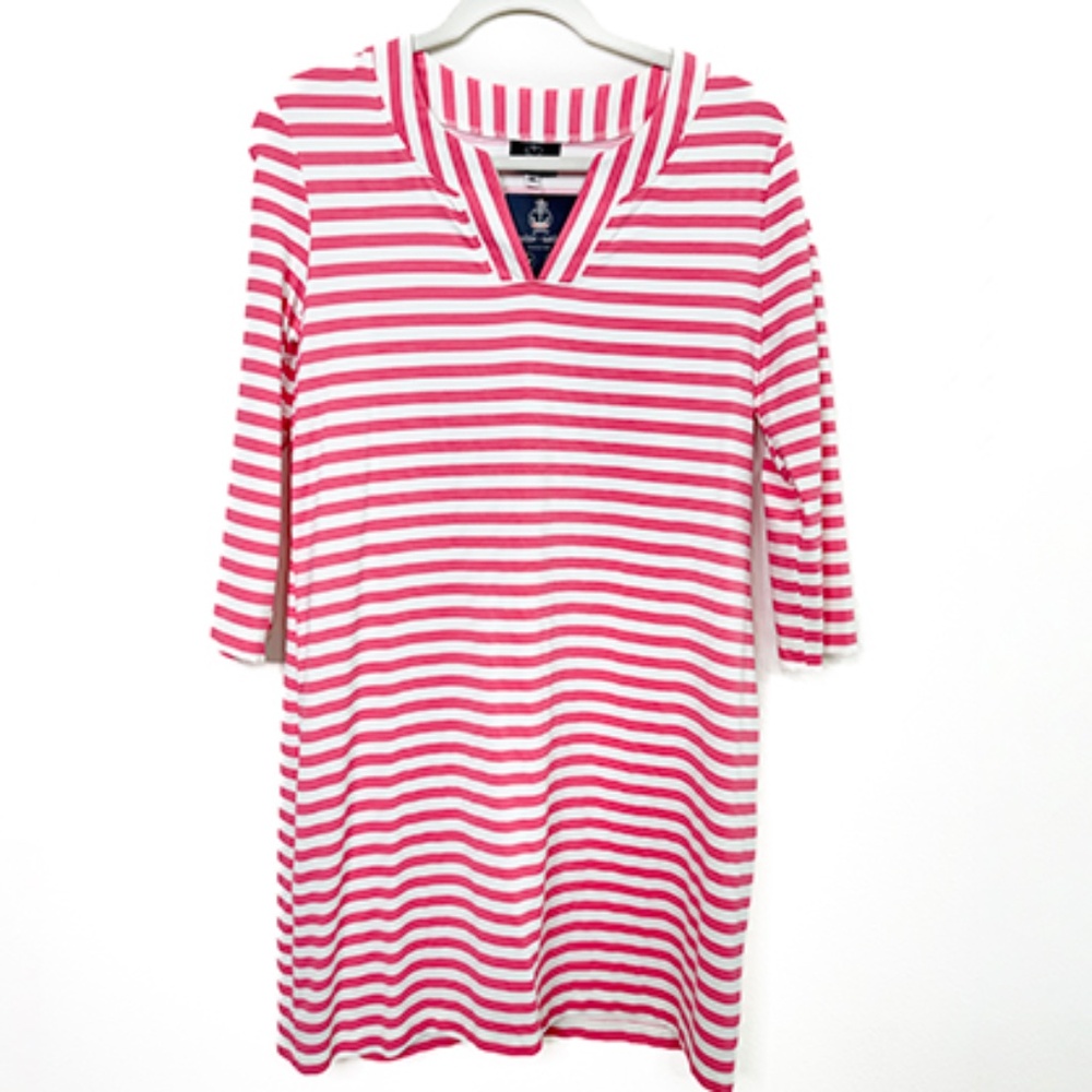 NWT Cabana Life Pink Striped Shift Dress - M